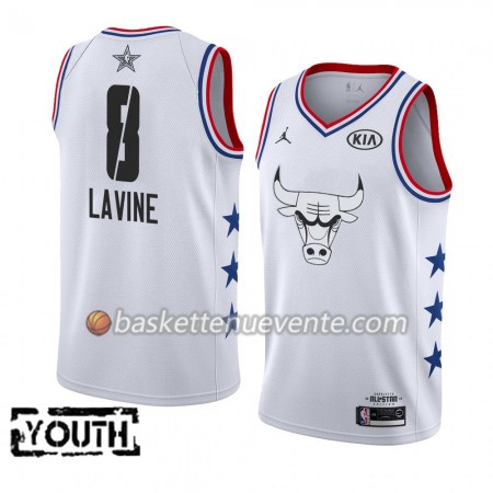 Maillot Basket Chicago Bulls Zach LaVine 8 2019 All-Star Jordan Brand Blanc Swingman - Enfant